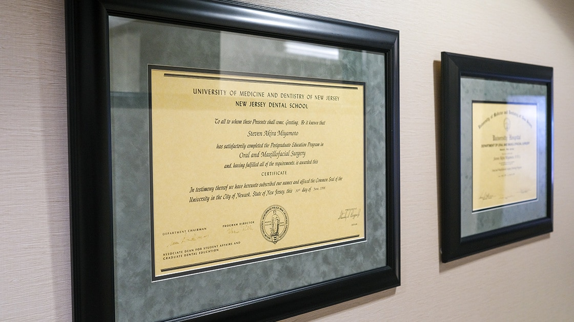 Dr Miyamoto diplomas