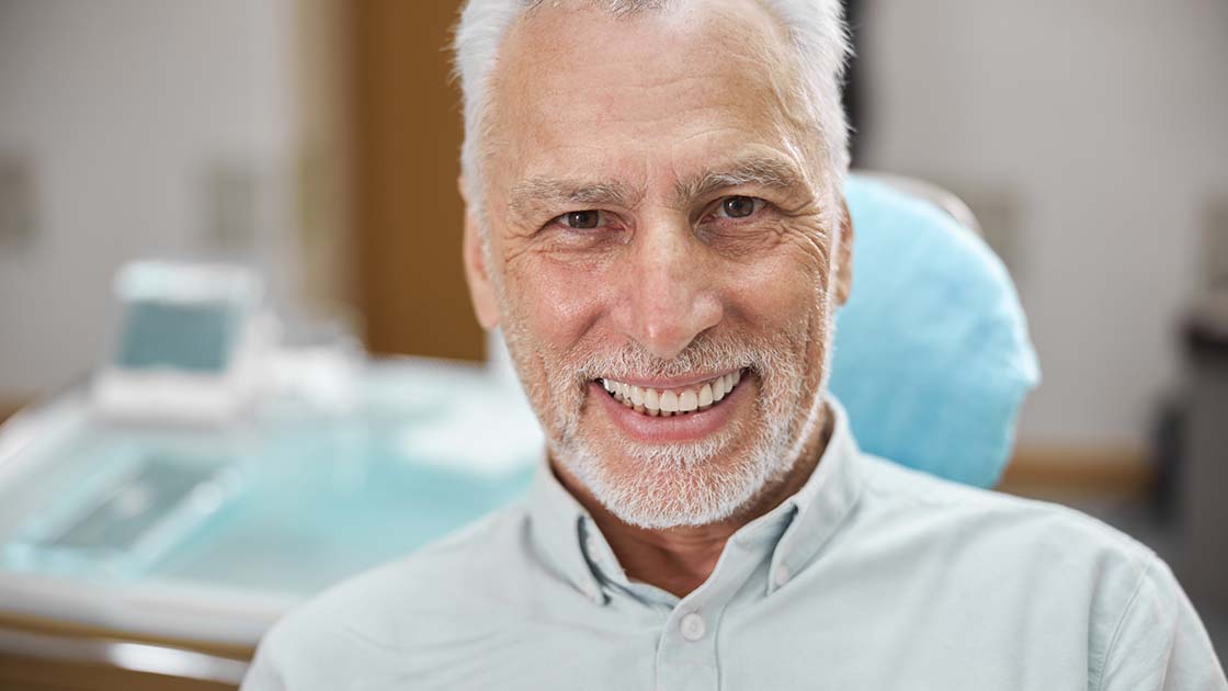 Man at dentist